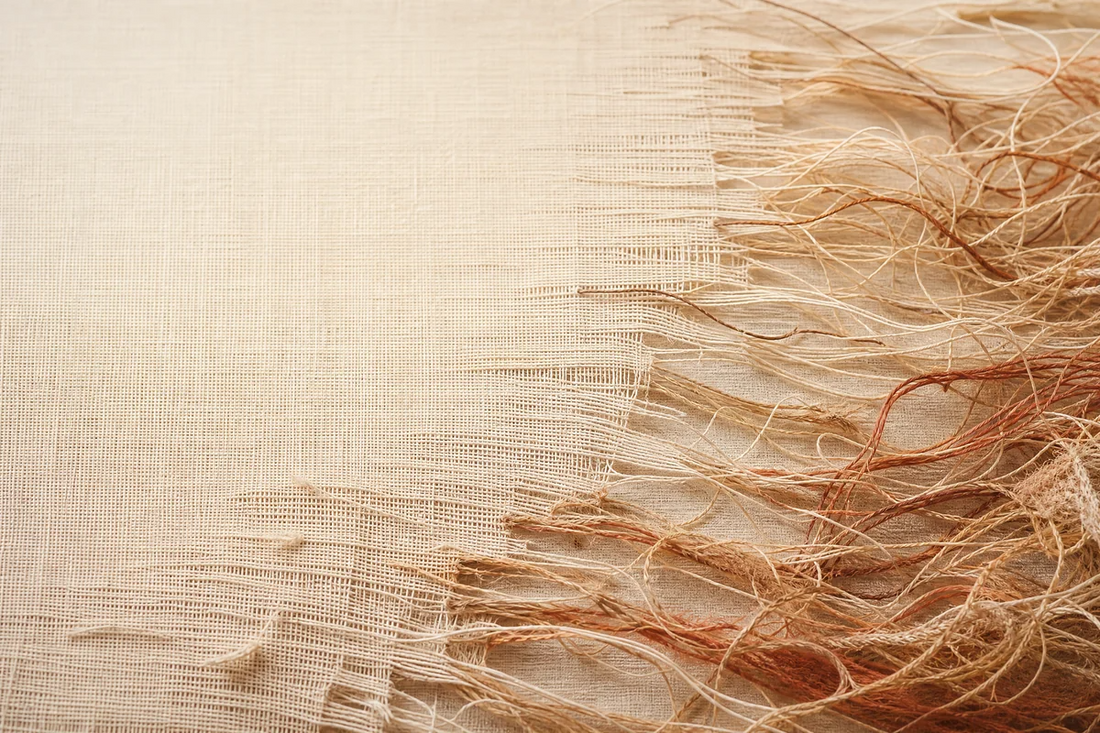 A smooth aligned surface giving way to frizz and wear.